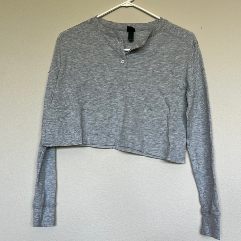 Women’s Wild Fable Grey long sleeve crop top small
